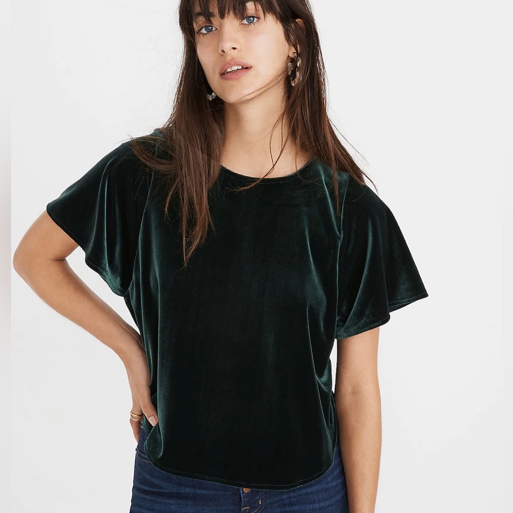 NWOT Madewell Velvet Butterfly Top